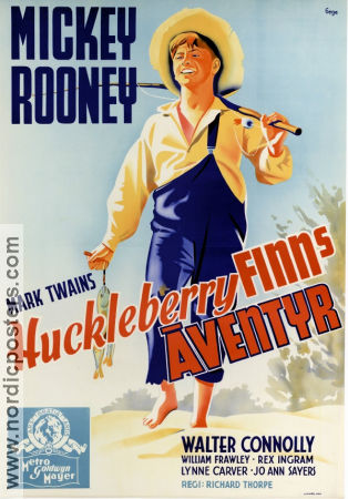The Adventures of Huckleberry Finn 1939 poster Mickey Rooney Richard Thorpe