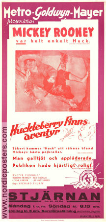 Huckleberry Finns äventyr 1939 poster Mickey Rooney Walter Connolly William Frawley Richard Thorpe