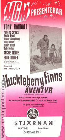 The Adventures of Huckleberry Finn 1960 movie poster Tony Randall Eddie Hodges Archie Moore Michael Curtiz