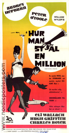 How to Steal a Million 1966 movie poster Audrey Hepburn Peter O´Toole Eli Wallach William Wyler Poster artwork: Robert E McGinnis Money Cars and racing