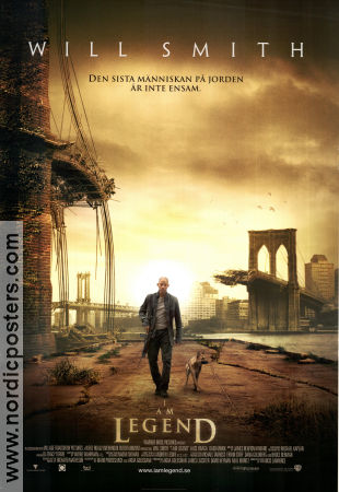I Am Legend 2007 movie poster Will Smith Alice Braga Charlie Tahan Francis Lawrence Bridges Dogs
