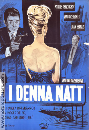 Cette nuit la 1958 movie poster Mylene Demongeot Jean Servais Maurice Cazeneuve