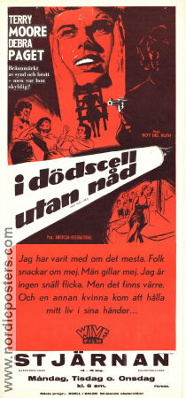 I dödscell utan nåd 1960 poster Terry Moore Debra Paget Bert Freed Roy Del Ruth Poliser