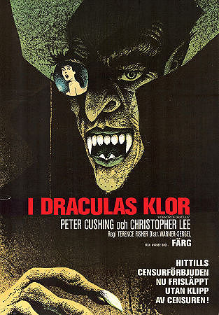 Horror of Dracula 1958 movie poster Peter Cushing Christopher Lee Michael Gough Terence Fisher Production: Hammer Films Poster artwork: Hans Arnold