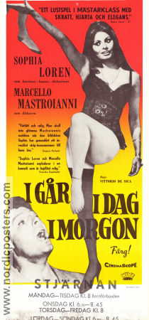 Ieri oggi domani 1963 movie poster Sophia Loren Marcello Mastroianni Aldo Giuffre Vittorio De Sica