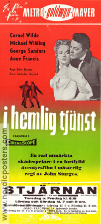 I hemlig tjänst 1955 poster Cornel Wilde Michael Wilding George Sanders John Sturges