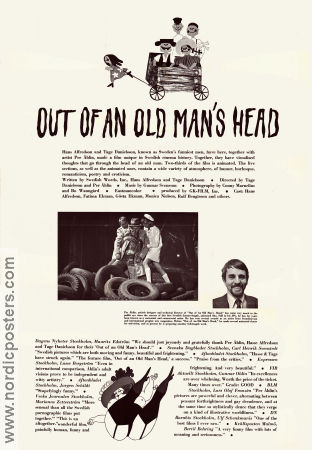 Out of an Old Man´s Head 1968 movie poster Hans Alfredson Fatima Ekman Monica Nielsen Rolf Bengtsson Per Åhlin Production: AB Svenska Ord Animation