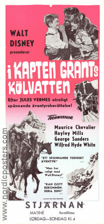 I kapten Grants kölvatten 1962 poster Hayley Mills Maurice Chevalier George Sanders Robert Stevenson