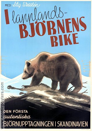 I lapplandsbjörnens rike 1940 movie poster Stig Wesslén Documentaries