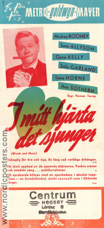 I mitt hjärta det sjunger 1948 poster June Allyson Judy Garland Gene Kelly Lena Horne Norman Taurog Musikaler