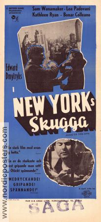 I New Yorks skugga 1949 poster Sam Wanamaker Lea Padovani Kathleen Ryan Edward Dmytryk