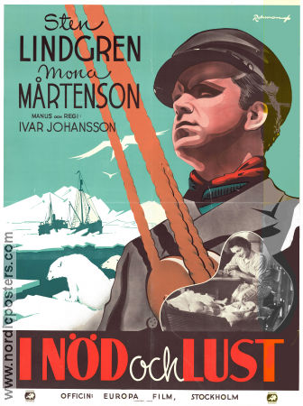 I nöd och lust 1938 poster Sten Lindgren Mona Mårtenson Rolf Botvid Ivar Johansson Eric Rohman art Hitta mer: Large poster