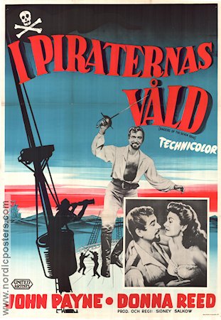 Raiders of the Seven Seas 1953 movie poster John Payne Donna Reed Adventure and matine