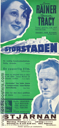 I storstaden 1937 poster Spencer Tracy Luise Rainer Charley Grapewin Frank Borzage