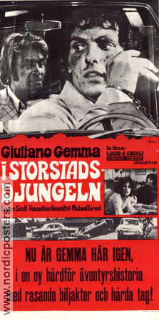 I storstadsdjungeln 1973 poster Giuliano Gemma Susan Scott Venantino Venantini Luciano Ercoli Bilar och racing