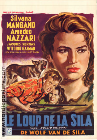 Il lupo della Sila 1949 poster Silvana Mangano Duilio Coletti