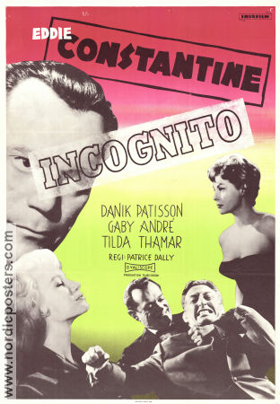Incognito 1958 movie poster Eddie Constantine Danik Patisson Gaby André Patrice Dally
