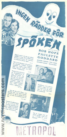 Ingen rädder för spöken 1940 poster Bob Hope Paulette Goddard Richard Carlson George Marshall