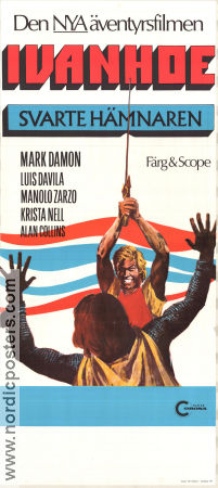 Ivanhoe svarte hämnaren 1971 poster Mark Damon Luis Davila Krista Nell Roberto Mauri