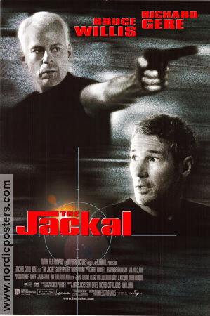 The Jackal 1997 movie poster Bruce Willis Richard Gere Sidney Poitier Michael Caton-Jones