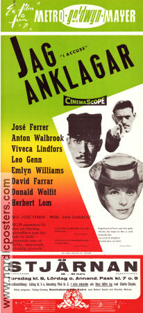 Jag anklagar 1958 poster Anton Walbrook Viveca Lindfors José Ferrer Vapen