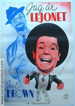 Jag är lejonet 1940 poster Joe E Brown Frances Robinson Vivienne Osborne Eric Rohman art