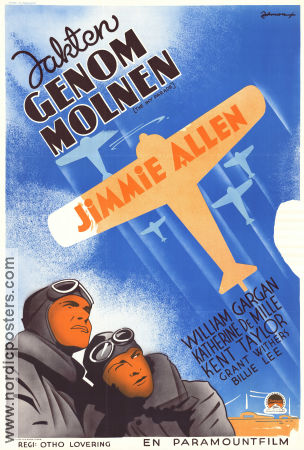 Jakten genom molnen 1936 poster Jimmie Allen William Gargan Katherine DeMille Otho Lovering Eric Rohman art Flyg