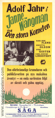 Janne Vängman och den stora kometen 1955 poster Adolf Jahr Carl-Gustaf Lindstedt Karl Erik Flens Bengt Palm Affischkonstnär: Uno Stallarholm Konstaffischer