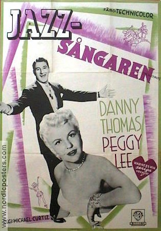 The Jazz Singer 1953 movie poster Danny Thomas Peggy Lee Michael Curtiz Jazz