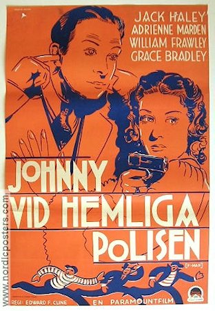 F-Man 1936 movie poster Jack Haley William Frawley Adrienne Marden Edward F Cline Police and thieves
