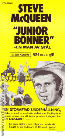 Junior Bonner 1972 movie poster Steve McQueen Robert Preston Ida Lupino Sam Peckinpah