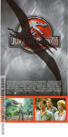 Jurassic Park III 2001 movie poster Sam Neill William H Macy Tea Leoin Joe Johnston Dinosaurs and dragons