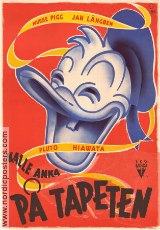 Kalle Anka på tapeten 1948 movie poster Kalle Anka Donald Duck Poster artwork: Gösta Åberg