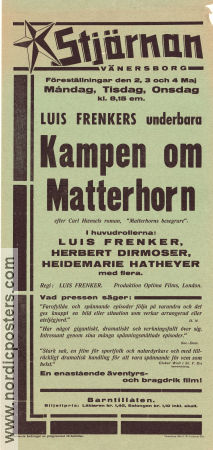 Kampen om Matterhorn 1928 poster Luis Trenker Marcella Albani Peter Voss Mario Bonnard Berg