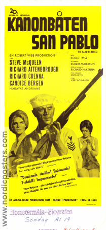 Kanonbåten San Pablo 1966 poster Steve McQueen Richard Attenborough Candice Bergen Robert Wise Skepp och båtar