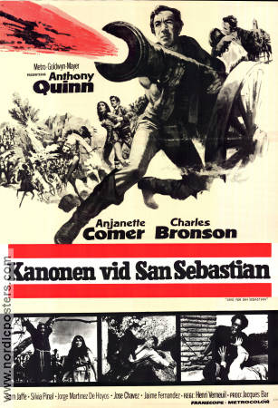 Guns For San Sebastian 1967 movie poster Anthony Quinn Charles Bronson Henri Verneuil