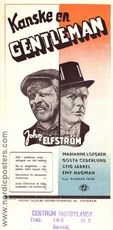 Kanske en gentleman 1950 movie poster John Elfström Stig Järrel Marianne Löfgren Ragnar Frisk
