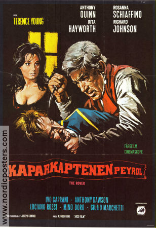 Kaparkaptenen Peyrol 1967 poster Anthony Quinn Rosanna Schiaffino Rita Hayworth Terence Young