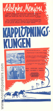 Kapplöpningskungen 1939 poster Adolphe Menjou Roger Daniel Dolores Costello Alfred E Green Hästar