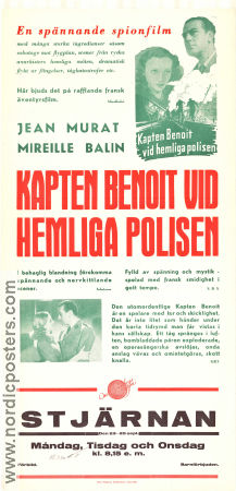 Kapten Benoit vid hemliga polisen 1938 poster Jean Murat Mireille Balin Madeleine Robinson Maurice de Canonge Poliser