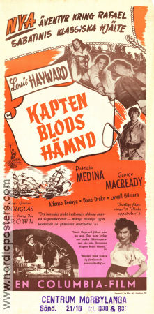 Fortunes of Captain Blood 1950 movie poster Louis Hayward Patricia Medina George Macready Gordon Douglas Poster artwork: V Lipniunas Adventure and matine