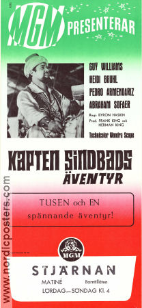 Kapten Sindbads äventyr 1963 poster Guy Williams Heidi Brühl Pedro Armendariz Byron Haskin