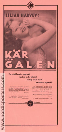 Kär och galen 1932 poster Lilian Harvey Wolf Albach-Retty Kurt Lilien Wilhelm Thiele