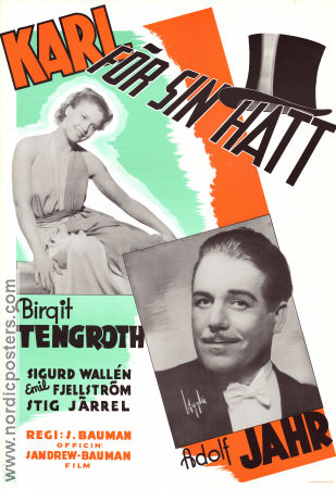 Karl för sin hatt 1940 movie poster Birgit Tengroth Adolf Jahr Sigurd Wallén Schamyl Bauman