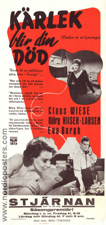 Kärlek blir din död 1949 poster Claus Wiese Björg Riiser-Larsen Eva Bergh Edith Carlmar Danmark