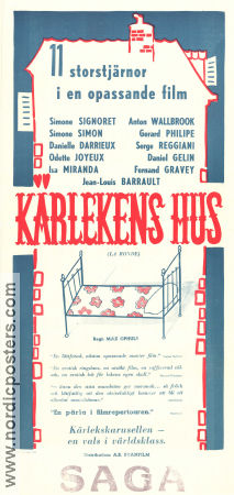 Kärlekens hus 1950 poster Anton Walbrook Simone Signoret Serge Reggiani Max Ophüls