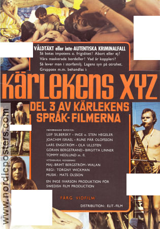 Kärlekens XYZ 1971 movie poster Inge Hegeler Sten Hegeler Inge och Sten Leif Silbersky Torgny Wickman Documentaries