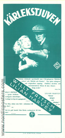 Kärlekstjuven 1930 poster Ralph Arthur Roberts Lilian Harvey Willy Fritsch Hanns Schwarz Musikaler Filmbolag: UFA