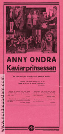 Kaviarprinsessan 1929 poster Anny Ondra Maria Forescu André Roanne Karel Lamac