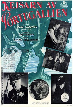 Kejsarn av Portugallien 1944 movie poster Victor Sjöström Writer: Selma Lagerlöf